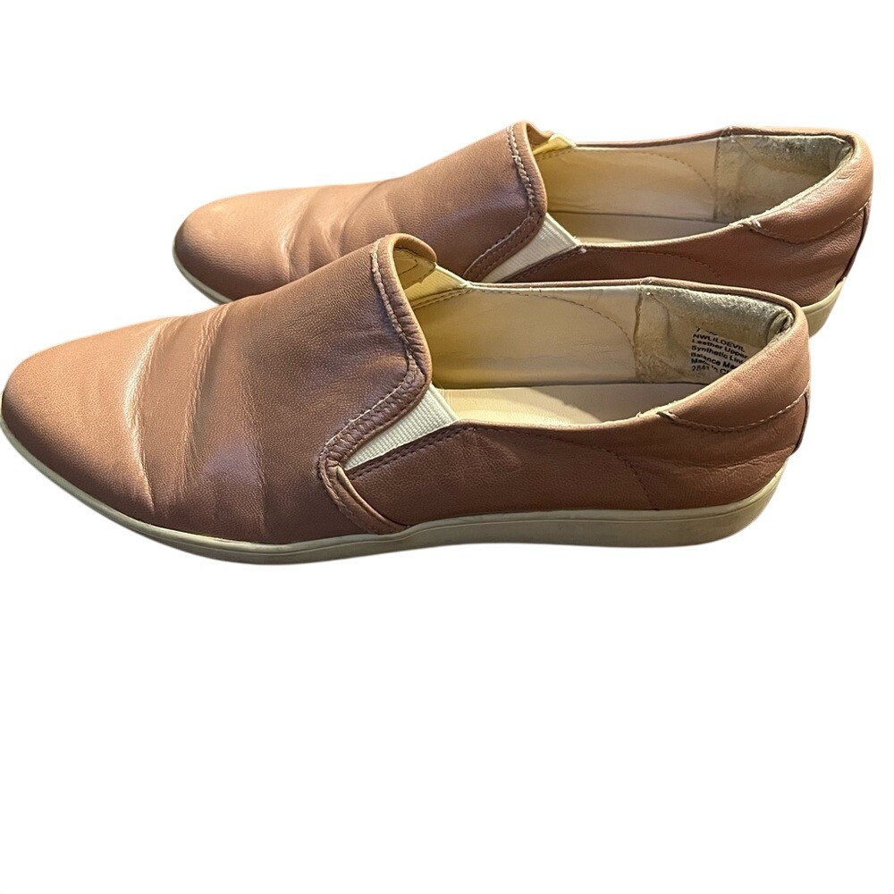 Nine West Flats Lildevil Leather Fashion Sneaker Loafers Tan Brown Women 7 - Picture 3 of 6